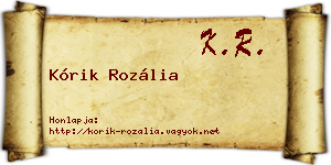 Kórik Rozália névjegykártya